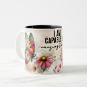 Inspirerende Vlinder Wrap Tweekleurige Koffiemok (Voorkant links)