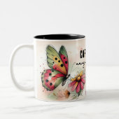 Inspirerende Vlinder Wrap Tweekleurige Koffiemok (Links)