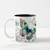 Inspirerende Vlinder Wrap Tweekleurige Koffiemok (Links)