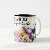 Inspirerende Vlinder Wrap Tweekleurige Koffiemok (Voorkant rechts)