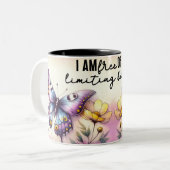 Inspirerende Vlinder Wrap Tweekleurige Koffiemok (Voorkant links)