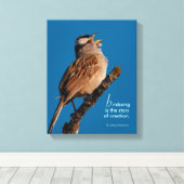 Inspirerende "Vogelsong is het verhaal van de sche Canvas Afdruk (Insitu (Houten vloer))