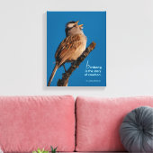 Inspirerende "Vogelsong is het verhaal van de sche Canvas Afdruk (Insitu (Woonkamer))