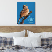 Inspirerende "Vogelsong is het verhaal van de sche Canvas Afdruk (Insitu (Slaapkamer))