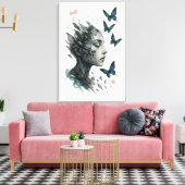 Inspirerende Wandkunst | Vlindertransformatie Canvas Afdruk (Insitu (Woonkamer))