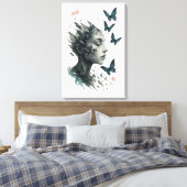 Inspirerende Wandkunst | Vlindertransformatie Canvas Afdruk (Insitu (Slaapkamer))