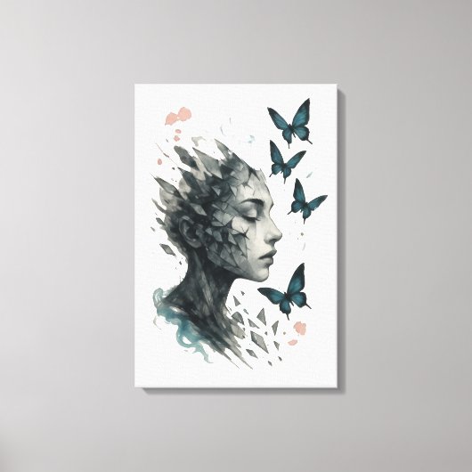 Inspirerende Wandkunst | Vlindertransformatie Canvas Afdruk (Voorkant)
