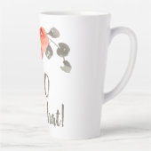 Inspirerende Waterverf 80ste Verjaardag Bloem Latte Mok (Rechts)