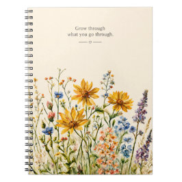 Inspirerende waterverf wilde bloem notitieboek