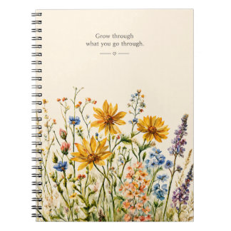 Inspirerende waterverf wilde bloem notitieboek