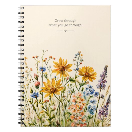 Inspirerende waterverf wilde bloem notitieboek (Voorkant)