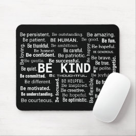 Inspirerende WEES AARDIG Woordwolk Muismat