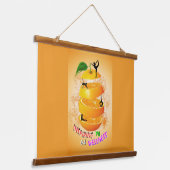 Inspirerende Wellness Yoga Hangend Wandkleed (Gebogen)