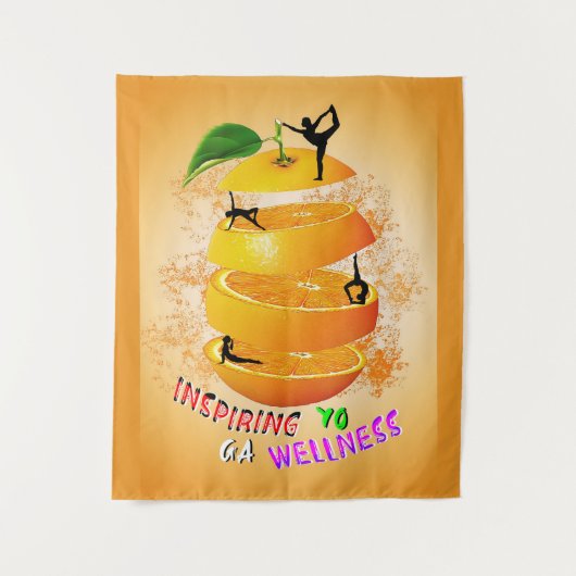 Inspirerende Wellness Yoga Wandkleed (Voorkant)
