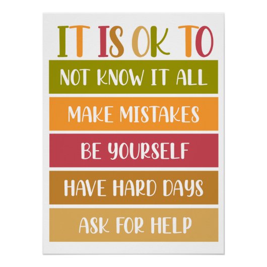 Inspirerende welzijnsquote perfect poster (Voorkant)