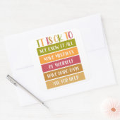 Inspirerende welzijnsquote vierkante sticker (Envelop)