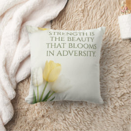 Inspirerende witte en gele tulp kussensloop kussen