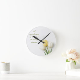 Inspirerende witte en gele tulp ronde klok