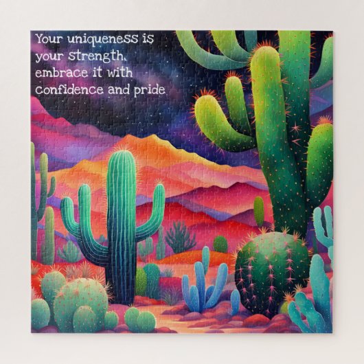 Inspirerende Woestijn Zelfvertrouwen Legpuzzel (Verticaal)