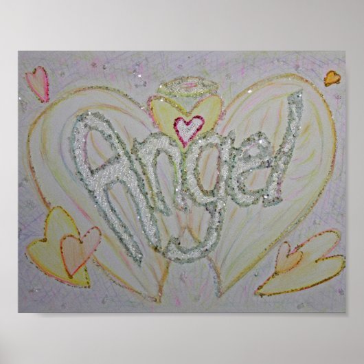 Inspirerende Woord Engel Kunst Poster Print (Voorkant)