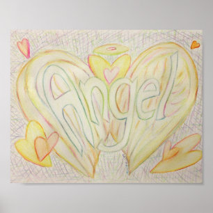Inspirerende Woord Engel Kunst Poster Print