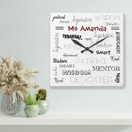 Inspirerende Woorden Mentor Leraar Waardering Vierkante Klok