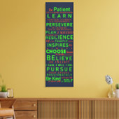 Inspirerende woorden over levenslessen voor succes canvas afdruk (Insitu (Woonkamer))
