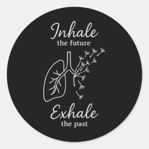 Inspirerende Yoga Meditatie Adem Inademen Uitademe Ronde Sticker