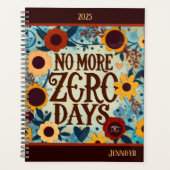 Inspirerende Zero Days  Bloemen gepersonaliseerd Planner (Voorkant)