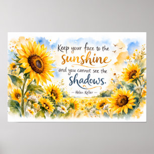Inspirerende zonnebloemen – Aquarel zonnebloem Poster
