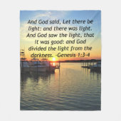 INSPIRERENDE ZONSONDERGANG GENESIS 1:3 FOTOONTWERP FLEECE DEKEN (Voorkant)
