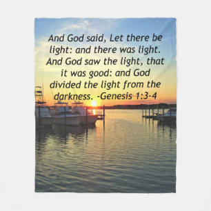 INSPIRERENDE ZONSONDERGANG GENESIS 1:3 FOTOONTWERP FLEECE DEKEN