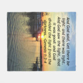 INSPIRERENDE ZONSONDERGANG GENESIS 1:3 FOTOONTWERP FLEECE DEKEN (Voorkant (Horizontaal))