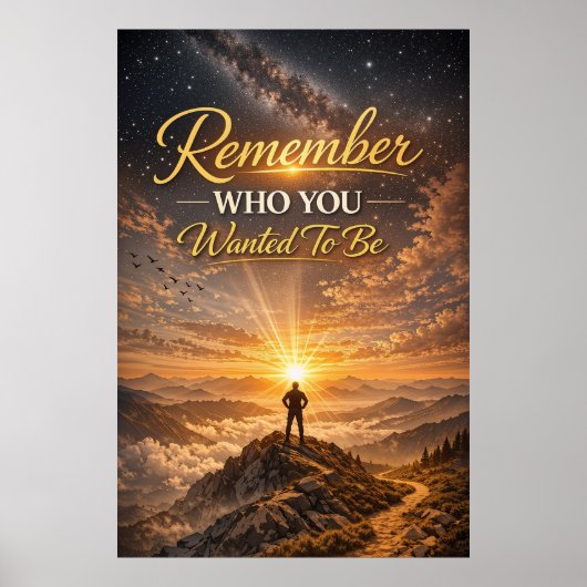 Inspirerende Zonsopgang Berg Poster (Voorkant)