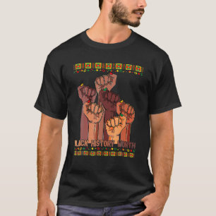Inspirerende zwarte leiders Macht vuist hand zwart T-shirt