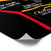 Inspirerende zwarte leiders Power Fist Hand Black Poster (Hoek)