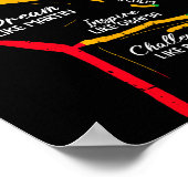 Inspirerende zwarte leiders Power Fist Hand Black Poster (Hoek)