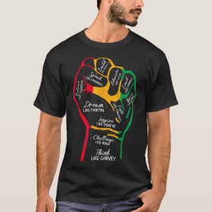Inspirerende zwarte leiders Power Fist Hand Black T-shirt
