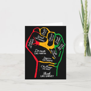 Inspirerende zwarte leiders power vuist hand zwart kaart