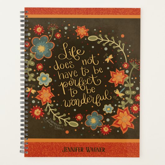 inspirerendeFloral Life Quote Inspirivity Planner (Voorkant)
