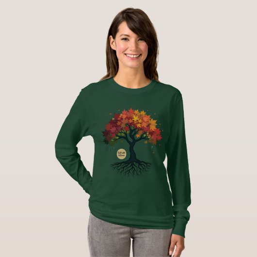 Inspiring Autumn Tree of Personal Growth Art T-shirt (Voorkant volledig)
