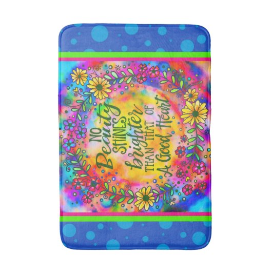 Inspiring Beauty Quote Colorful Floral Badmat (Voorkant Verticaal)