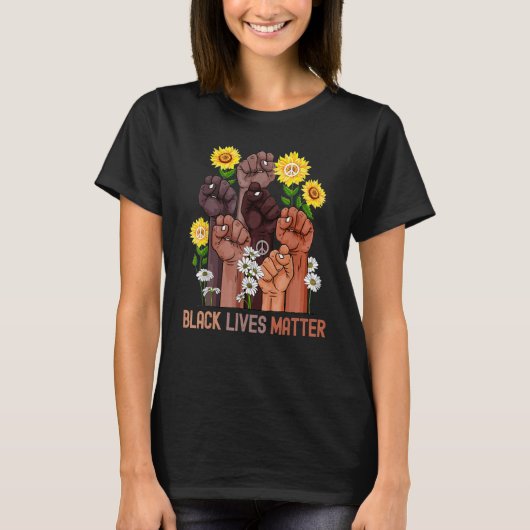 Inspiring Black Leaders Power Fist Hand Black Hist T-shirt (Voorkant)
