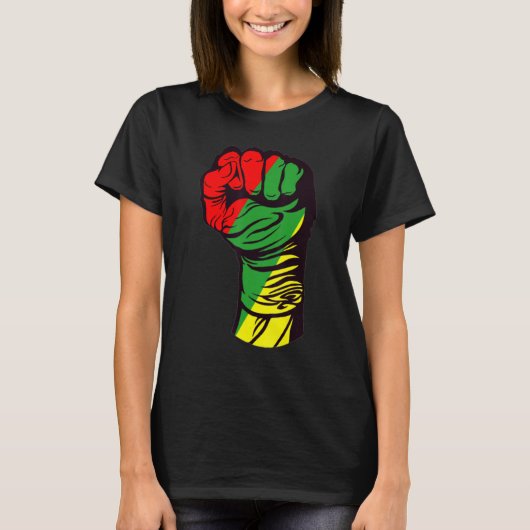 Inspiring Black Leaders Power Fist Hand Black Hist T-shirt (Voorkant)