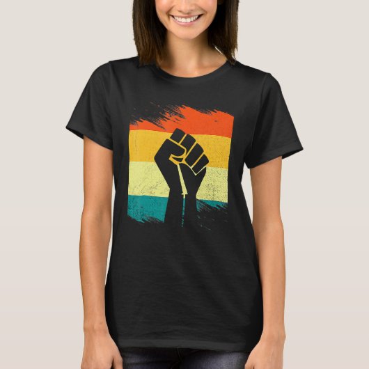 Inspiring Black Leaders Power Fist Hand Black Hist T-shirt (Voorkant)