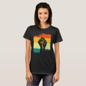 Inspiring Black Leaders Power Fist Hand Black Hist T-shirt (Voorkant volledig)