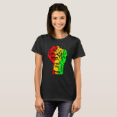 Inspiring Black Leaders Power Fist Hand Black Hist T-shirt (Voorkant volledig)