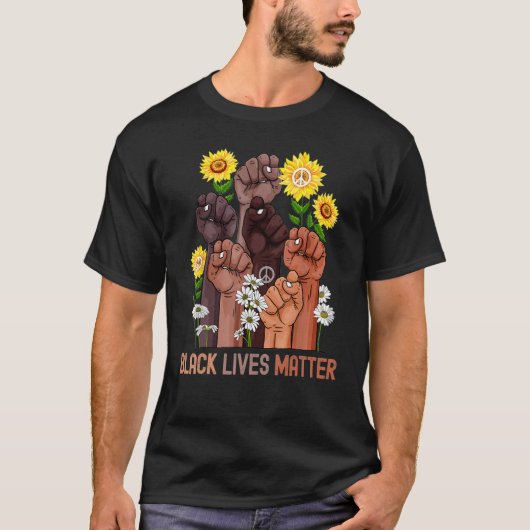 Inspiring Black Leaders Power Fist Hand Black Hist T-shirt (Voorkant)