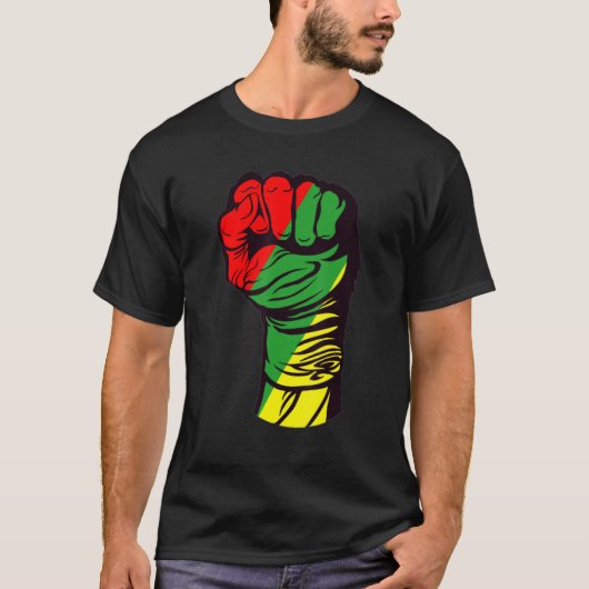 Inspiring Black Leaders Power Fist Hand Black Hist T-shirt (Voorkant)