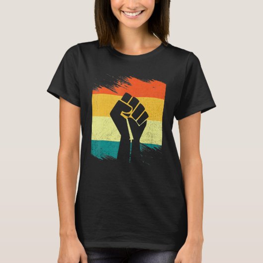 Inspiring Black Leaders Power Fist Hand Black Hist T-shirt (Voorkant)